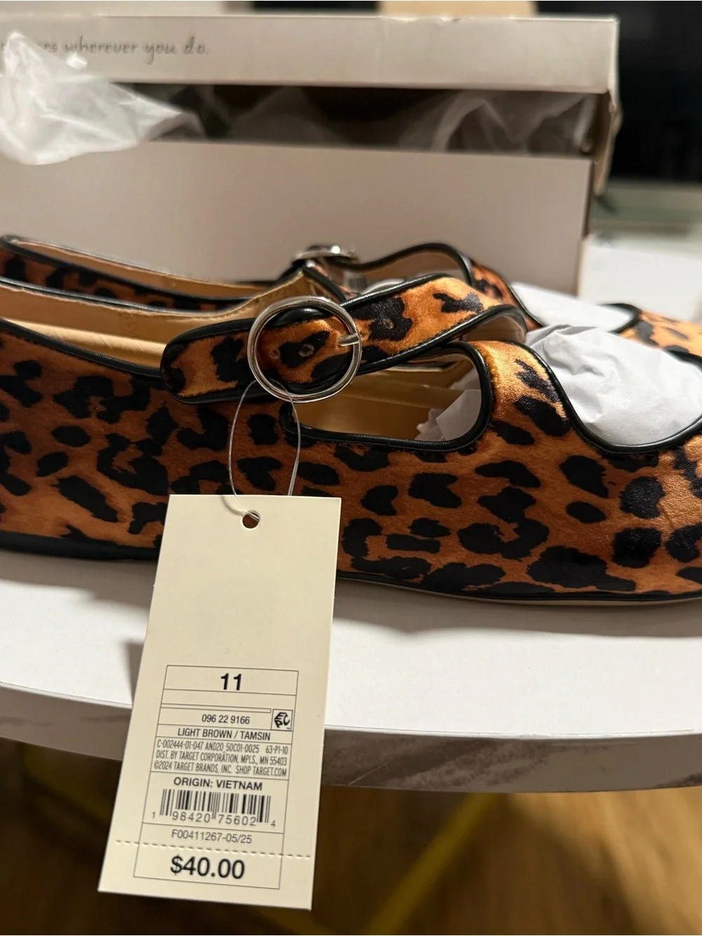 a new day Leopard Print Mary Jane Flats with Silver Buckle